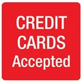 SIGN APLI 900433 SELF ADHESIVE CREDIT CARDS ACCEPTED