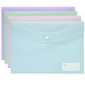WALLET DOCULOPE MARBIG A4 WITH BUTTON PASTEL ASSTD PK12