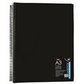 DISPLAY BOOK JASART 0041170 LAYFLAT 20 POCKET A3 NON REFILLABLE BLACK EACH