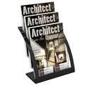BROCHURE HOLDER DEFLECTO 693704 MANHATTAN CURVE 3 TIER A4 BLACKCLEAR