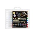 MARKER ARTLINE DECORITE METALLIC BRUSH ASSORTED PK8