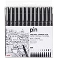 MARKER FINELINER UNI PIN 200 ASSORTED WIDTH BLACK WALLET12