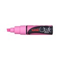 MARKER CHALK UNI PWE8K 8MM CHISEL FLUORO PINK