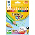 PENCILS COLOURED BIC 829735 TRIANGULAR KIDS ASSORTED PK12