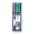MARKER STAEDTLER OHP 318WP4 FINE PERM ASSTD COLOURS