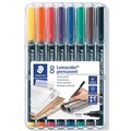 MARKER STAEDTLER OHP 318WP8 FINE PERM ASSTD COLOURS