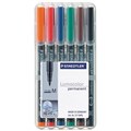MARKER STAEDTLER OHP 317WP6 MEDIUM PERM ASSTD COLOURS