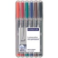 MARKER STAEDTLER OHP 316WP6 FINE NON PERM ASSTD COLOURS