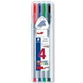 MARKER STAEDTLER 334 TRIPLUS FINELINER 03MM ASSTD WALLET 4