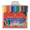 MARKERS COLOURED FABERCASTELL CONNECTOR PENS 140ART ASSTD WLT14