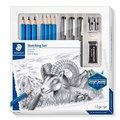 PENCILS SKETCHING STAEDTLER 61 100 LUMOGRAPH GRAPHITE ASSORTED SET CONTAINS 7 DRAWING PENCILS 3 PIGMENT LINERS 1 ERASER 1 DOUBLE HOLE SHARPENER