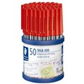 PEN BP STAEDTLER STICK 430M MEDIUM RED CUP50