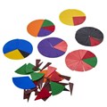 TEACHING AID LINEX ROUND FRACTION PIECES SET OF 10 ASSORTED COLOURS