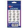 STICKERS AVERY 932354 STARS LARGE 21MM DIA SILVER PK36