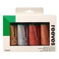 PAINT SET REEVES 0009110 ACRYLIC 75ML TUBE ASSORTED METALLIC SET4